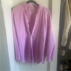 Freepeople Santo Pink Button-Up Shirt
